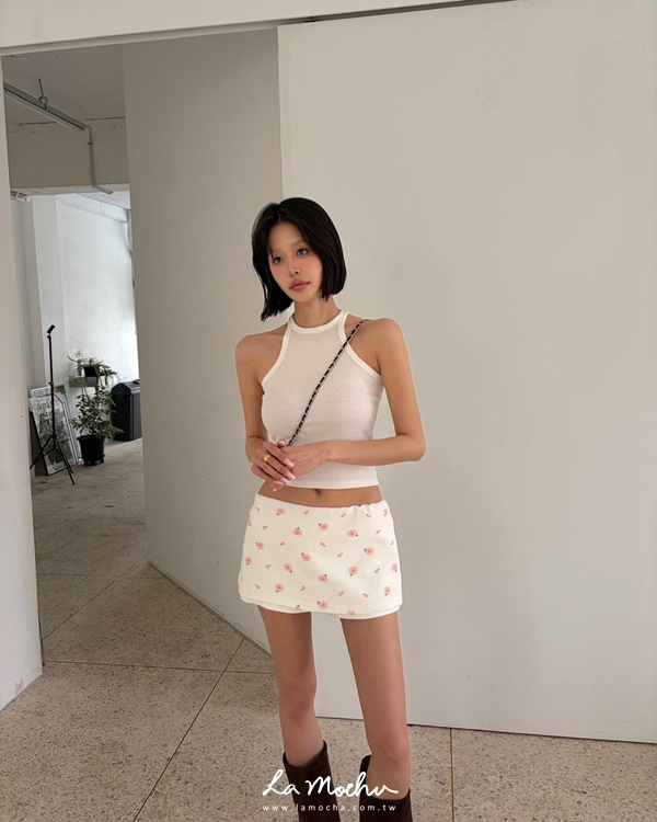 滿版小花針織短裙